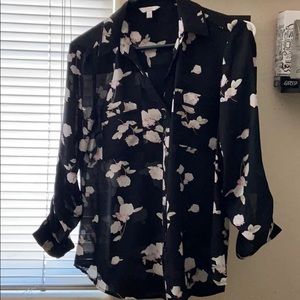 Sheer floral blouse